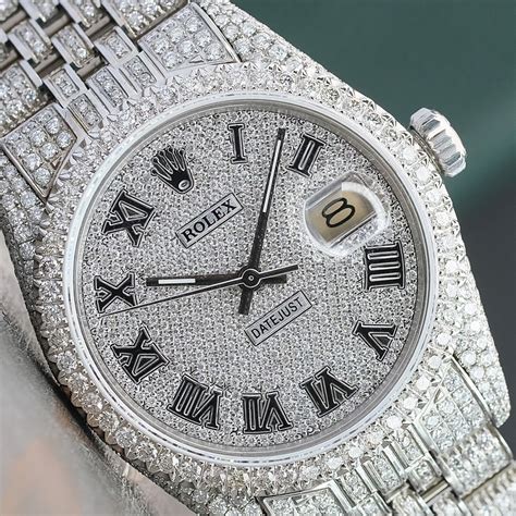 silver diamond rolex watches|rolex full diamond prix.